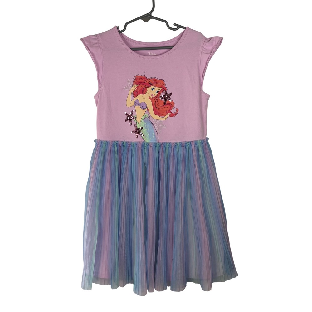 Disney Jumping Beans Ariel Little Mermaid Tulle Dress Pink Purple Girls Size 8